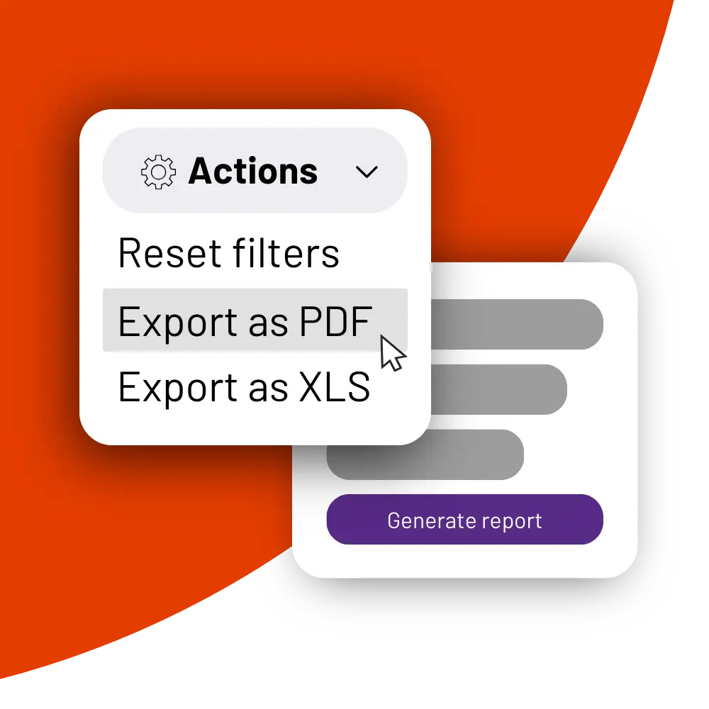 PASS care reporting - generate and export reports