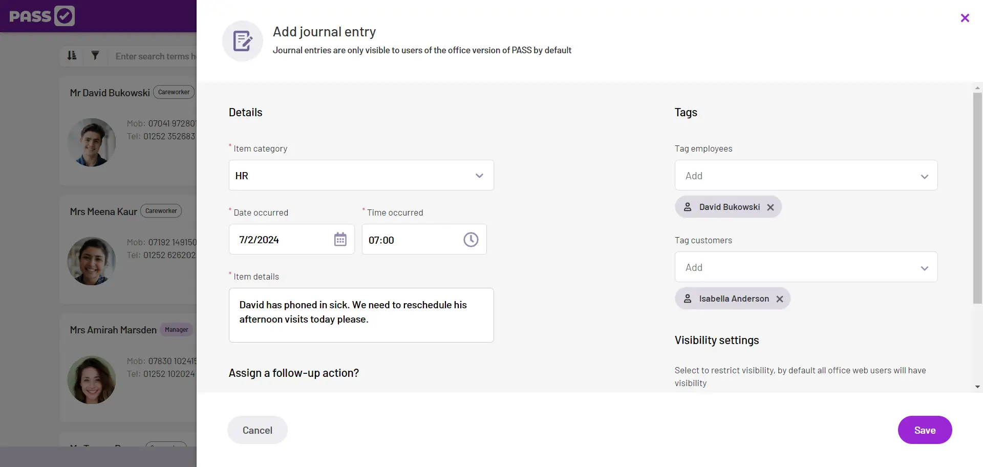 Quickly create and share journal entries across teams​