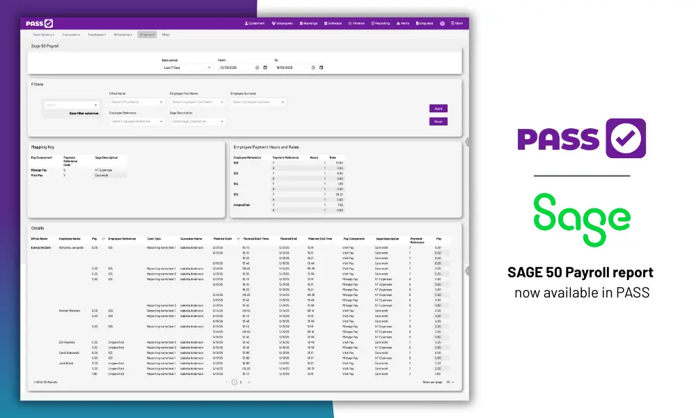 Sage 50 Payroll export report​