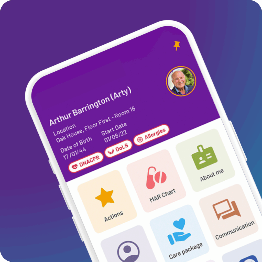 Care planning software home page